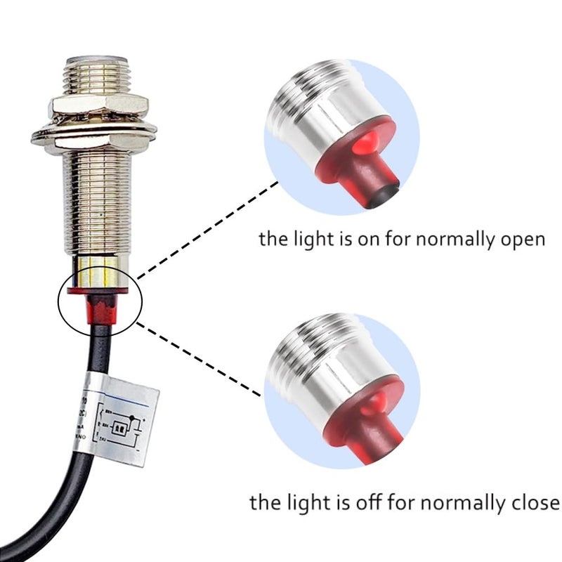 Haldzemo NJK-5002C Hall Effect Sensor M12 Proximity Switch NPN NO 3 Wires Detection Approach Switch 10mm Normally Open (4 Pack) - Image 3
